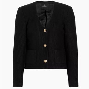 NWT Anine Bing Black Anitta Woven Jacket Size Small